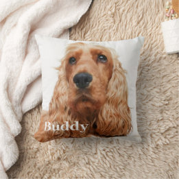 Simple Modern Custom Dog Photo Cushion