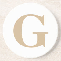 Simple Modern Custom Initial White and Beige