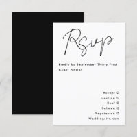 Simple Modern Custom Names Black White Wedding