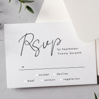 Simple Modern Custom Names Black White Wedding
