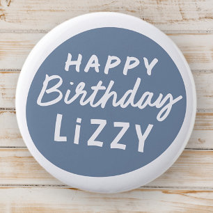 Simple Modern Custom Non-Photo Birthday Greeting 6 Cm Round Badge