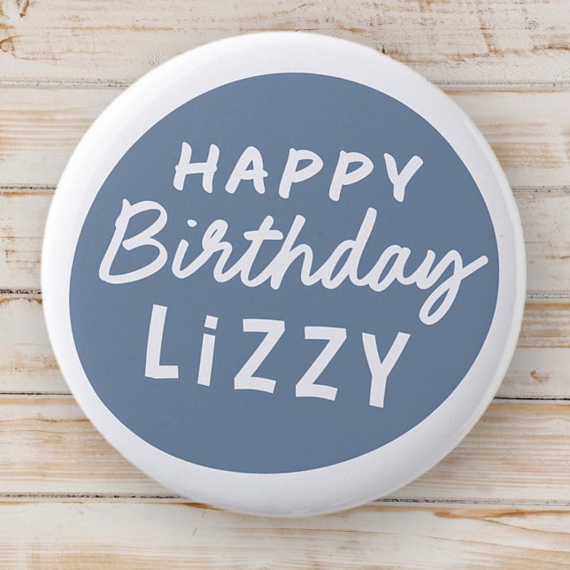 Simple Modern Custom Non-Photo Birthday Greeting 6 Cm Round Badge (Creator Uploaded)
