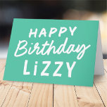 Simple Modern Custom Non-Photo Birthday Greeting Card<br><div class="desc">Design is modern and simple. Add a the birthday celebrant's name</div>