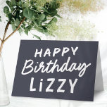 Simple Modern Custom Non-Photo Birthday Greeting Card<br><div class="desc">Design is modern and simple. Add a the birthday celebrant's name</div>