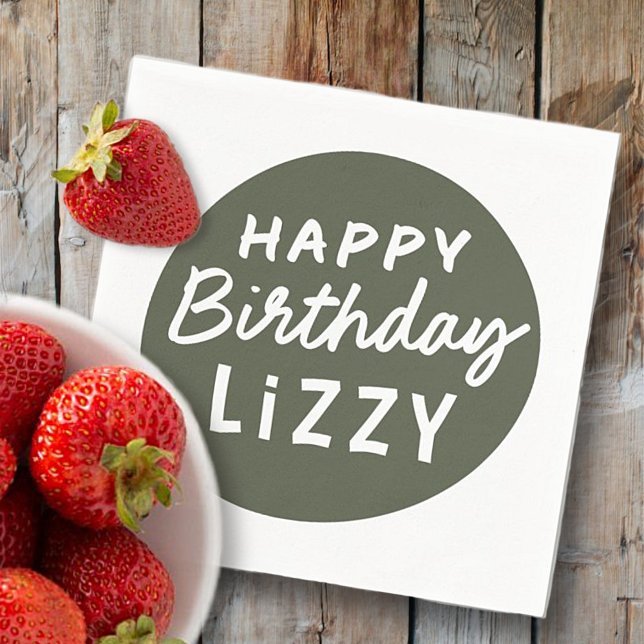 Simple Modern Custom Non-Photo Birthday Greeting Napkin (Creator Uploaded)