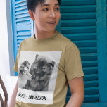 Simple, Modern Custom Pet or People<br><div class="desc">Add your own photo and text to create a unique photo gift. This graphic tee is ready to be customised with your photo and your own names or message in distressed black typewriter style lettering. The simple, modern black and white style looks great with black and white or colour photos....</div>