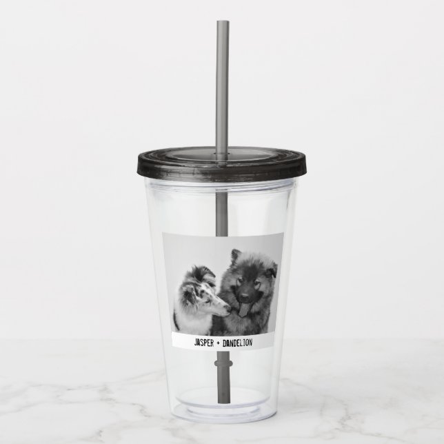 Simple, Modern Custom Pet or People Photo Acrylic Tumbler (Front)