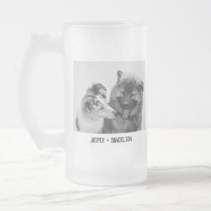 Simple, Modern Custom Pet or People Photo Frosted Glass Beer Mug