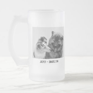 Simple, Modern Custom Pet or People Photo Frosted Glass Beer Mug