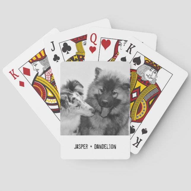 Simple, Modern Custom Pet or People Photo Playing Cards (Back)