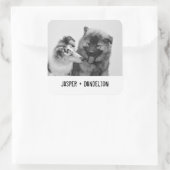 Simple, Modern Custom Pet or People Photo Square Sticker (Bag)