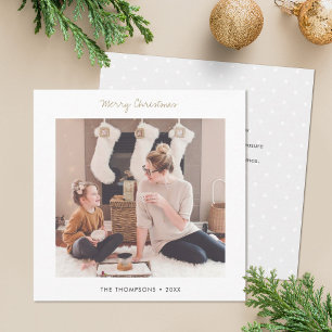 Simple Modern Custom Photo Christmas Card Template