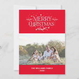 Simple Modern Custom Photo Family Merry Christmas Holiday Card