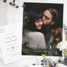 Simple Modern Custom Photo Save the Date