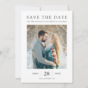 Simple Modern Custom Photo Save the Date Invite