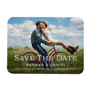 Simple Modern Custom Photo Wedding Save the Date Magnet