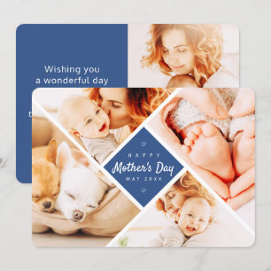 Simple Modern Custom Photos Happy Mother's Day Card