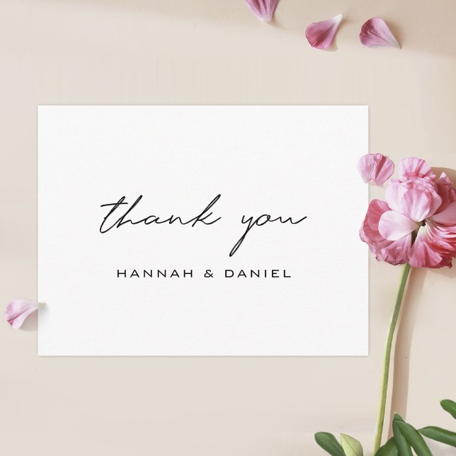 Simple Modern Custom Wedding Thank You Postcard (Creator Uploaded)