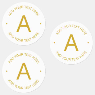 Simple Modern Customisable Text Gold & White
