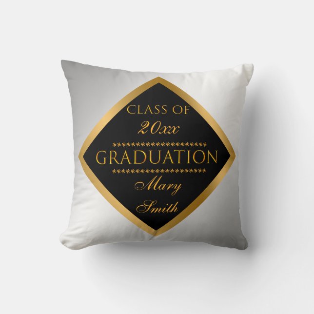 Simple Modern Customise Gold Silver Cushion (Front)