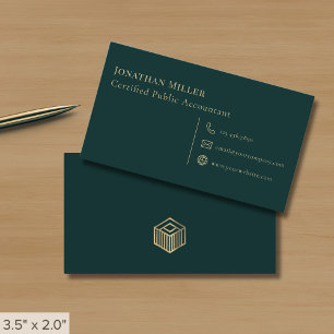 Simple Modern Dark Green Business Card