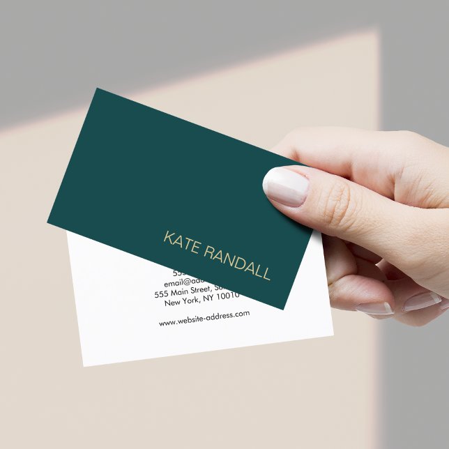 Simple Modern Dark Green Professional Business Card (Creator Uploaded)
