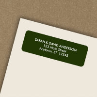 Simple Modern Dark Pine Green Return Address Label