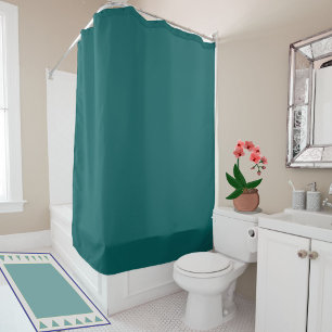 Simple Modern Dark Teal Green Solid Jewel Tone Shower Curtain