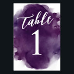 Simple Modern Deep Plum Purple Watercolor Table Number<br><div class="desc">These Simple Modern Deep Plum Purple Watercolor Table Number cards will make the perfect addition to your event tables. The watercolor gives a pop of design,  but keeping a modern look. This table number design is perfect for those who love the elegance in purple tones and deep colour palettes.</div>