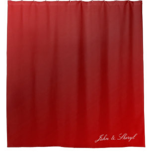 Simple & Modern Deep Red Gradient Solid Colour  Shower Curtain