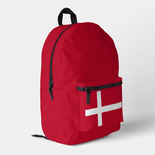 Simple Modern Denmark Flag map danish  Souvenir Printed Backpack (Back Corner Left)