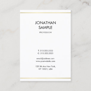 Simple Modern Design Creative Professional Gold Business Card