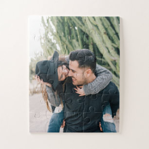 Simple Modern DIY Couple Valentine's Day Photo Jigsaw Puzzle