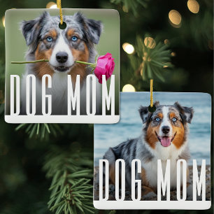 Simple Modern Dog Mum Pet Photo Ceramic Ornament