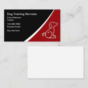 Simple Modern Dog Trainer Canine Instructor Business Card