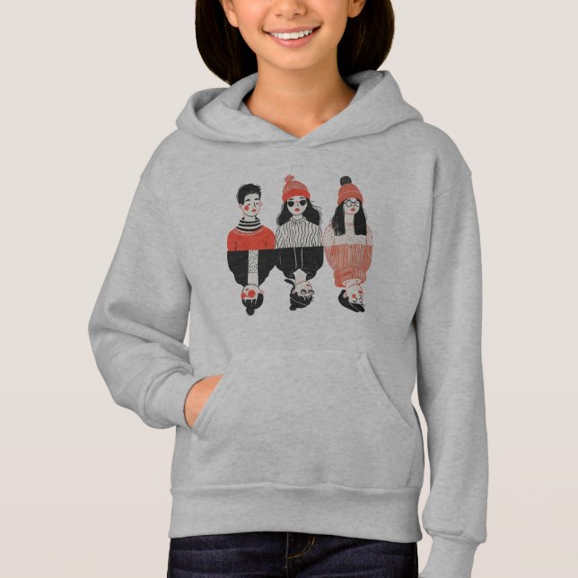 Simple modern drawing of cool young people  (Front)