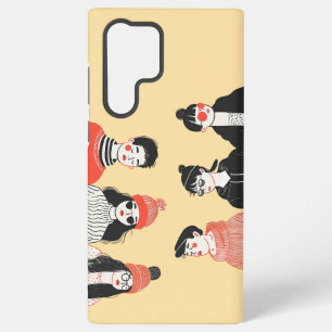 Simple modern drawing of cool young people  samsung galaxy case