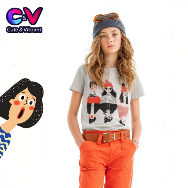 Simple modern drawing of cool young people  T-Shirt (Creator Uploaded)