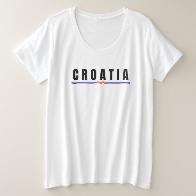 Simple Modern Dubrovnik Croatia Letter Flag Souven Plus Size T-Shirt (Design Front)