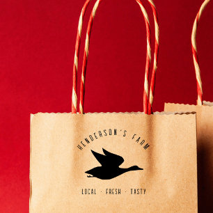 Simple Modern Duck Family Farm Egg Carton Rubber Stamp