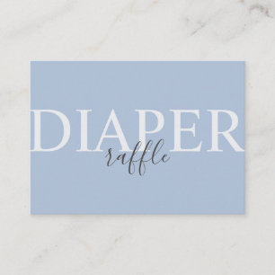 Simple Modern Dusty Blue Baby Shower Diaper Raffle Enclosure Card
