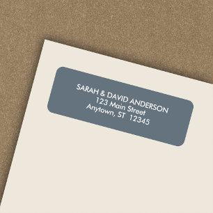 Simple Modern Dusty Blue Return Address Label