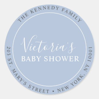 Simple Modern Dusty Blue Return Address Label