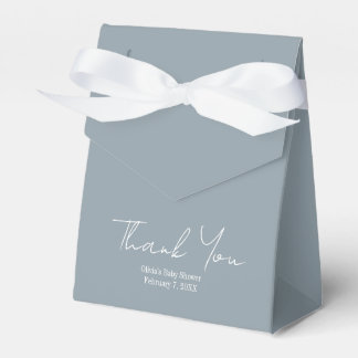 Simple Modern Dusty Blue Thank You Favour Box