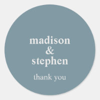 Simple Modern Dusty Blue Typographical Wedding