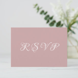 Simple Modern Dusty Rose Wedding RSVP Card