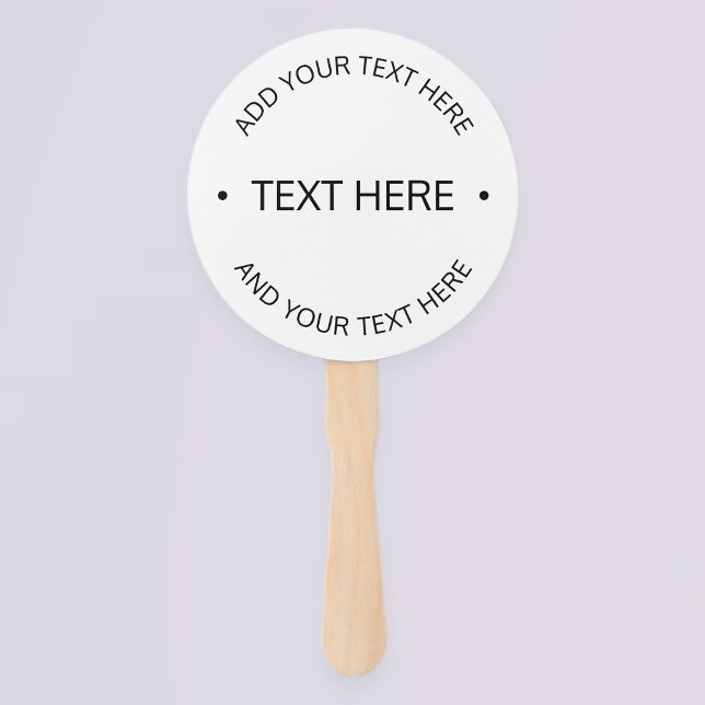 Simple Modern Editable Text | White & Black Hand Fan (Creator Uploaded)