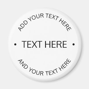 Simple Modern Editable Text   White & Black Magnet