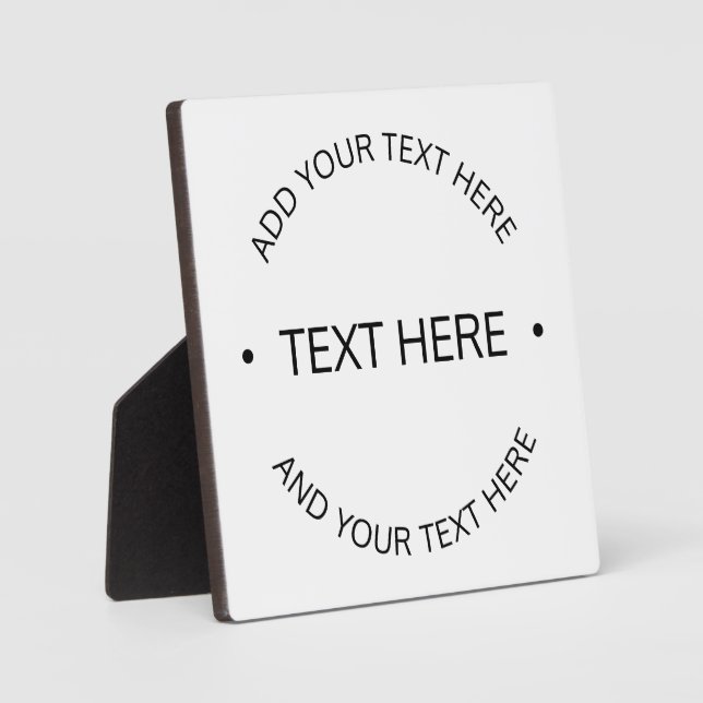 Simple Modern Editable Text | White & Black Plaque (Front)