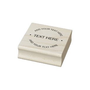 Simple Modern Editable Text   White & Black Rubber Stamp